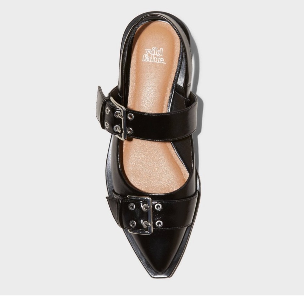 wild fable Double Buckle Black “Peyton” Slingback Flat